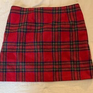 Pink Lily Vibrant Red Plaid Mini Skirt